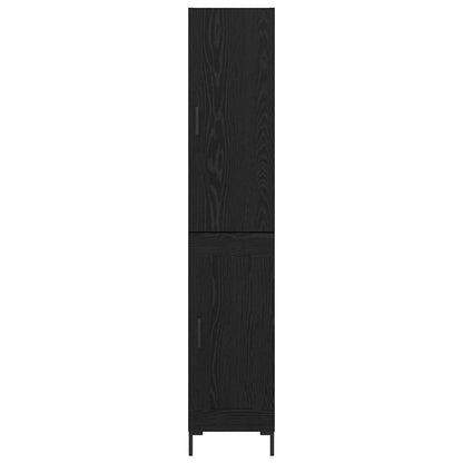 Highboard Wandgemonteerd 2 pcs Zwart Eiken Bewerkt hout