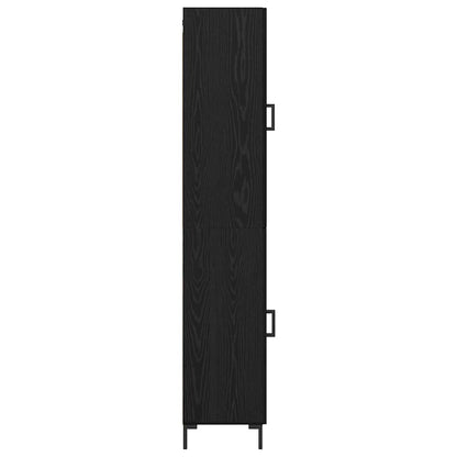 Highboard Wandgemonteerd 2 pcs Zwart Eiken Bewerkt hout