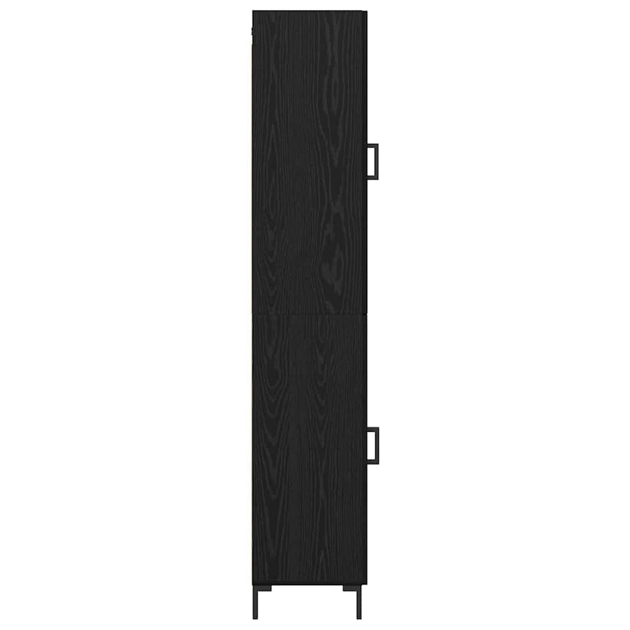 Highboard Wandgemonteerd 2 pcs Zwart Eiken Bewerkt hout