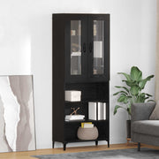 Highboard 69,5x34x180 cm zwart eiken wandmontage
