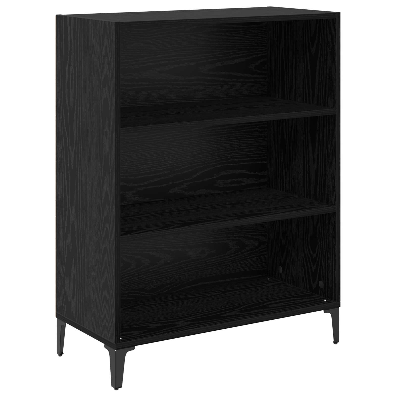 Highboard Zwart Eiken 69,5 x 34 x 180 cm Bewerkt hout