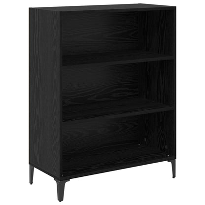 Highboard Zwart Eiken 69,5 x 34 x 180 cm Bewerkt hout