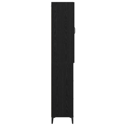 Highboard Zwart Eiken 69,5 x 34 x 180 cm Bewerkt hout