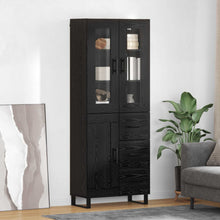 Highboard met lade Zwart Eiken 69,5 x 34 x 180 cm Bewerkt hout