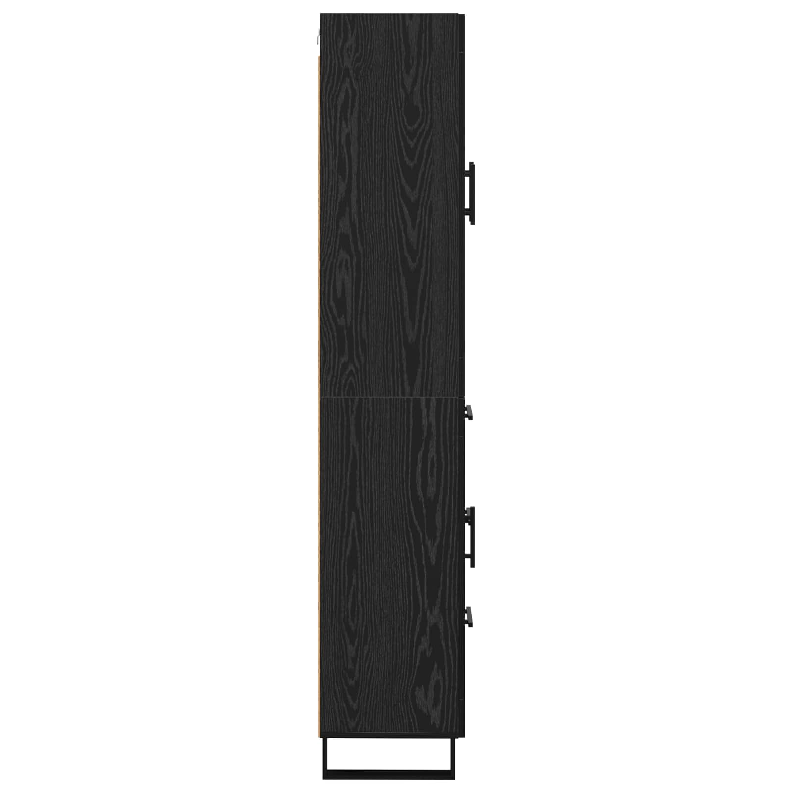 Highboard met lade Zwart Eiken 69,5 x 34 x 180 cm Bewerkt hout