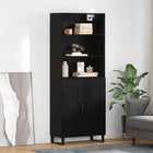 Tall Cabinet with Drawer Black Oak 69.5 x 34 x 180 cm Engineered Wood