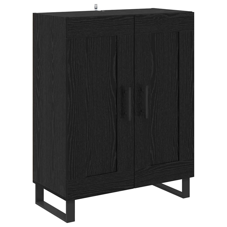 Highboard Wandgemonteerd 2 pcs Zwart Eiken Bewerkt hout