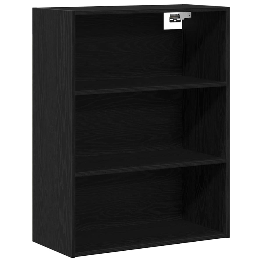 Highboard Wandgemonteerd 2 pcs Zwart Eiken Bewerkt hout