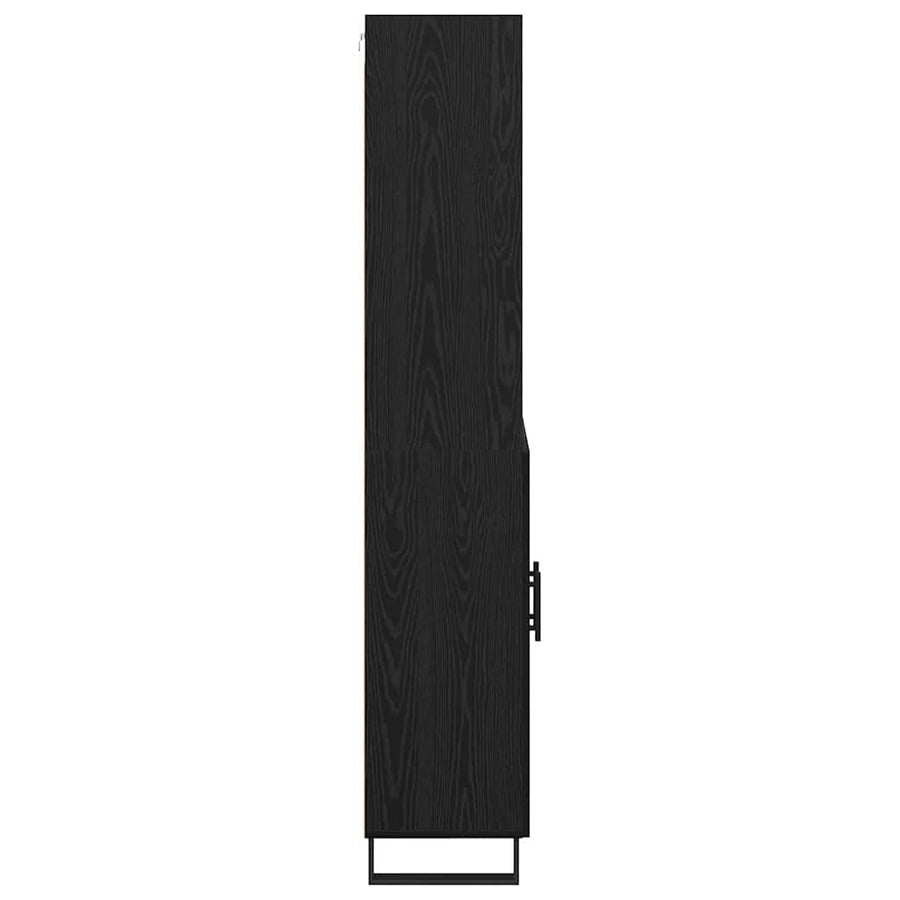 Highboard Wandgemonteerd 2 pcs Zwart Eiken Bewerkt hout