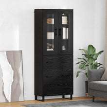 Highboard met lade Zwart Eiken 69,5 x 34 x 180 cm Bewerkt hout