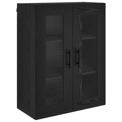 Highboard met lade Zwart Eiken 69,5 x 34 x 180 cm Bewerkt hout