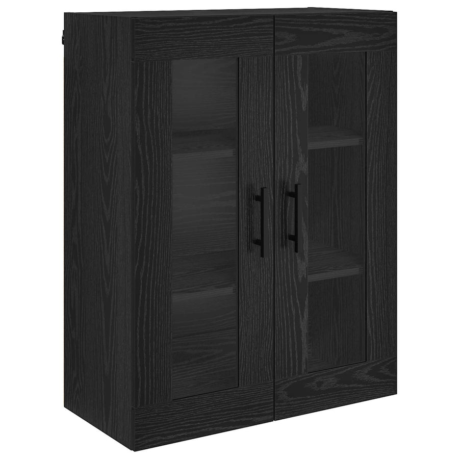 Highboard met lade Zwart Eiken 69,5 x 34 x 180 cm Bewerkt hout