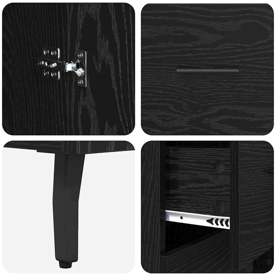 Highboard 2 pcs Zwart eiken 69,5 x 34 x 180 cm Bewerkt hout