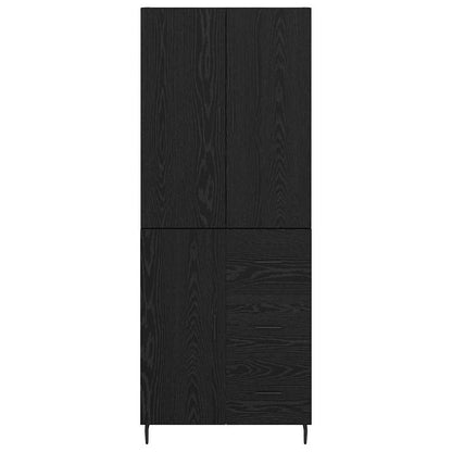 Highboard 2 pcs Zwart eiken 69,5 x 34 x 180 cm Bewerkt hout