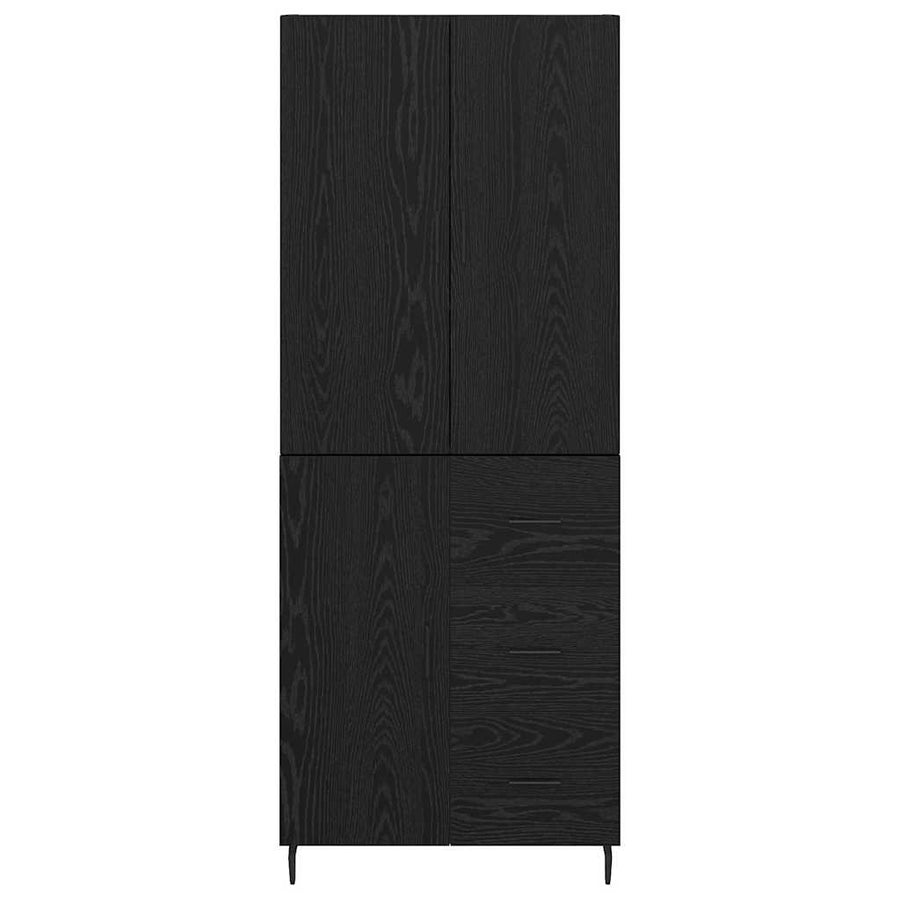 Highboard 2 pcs Zwart eiken 69,5 x 34 x 180 cm Bewerkt hout