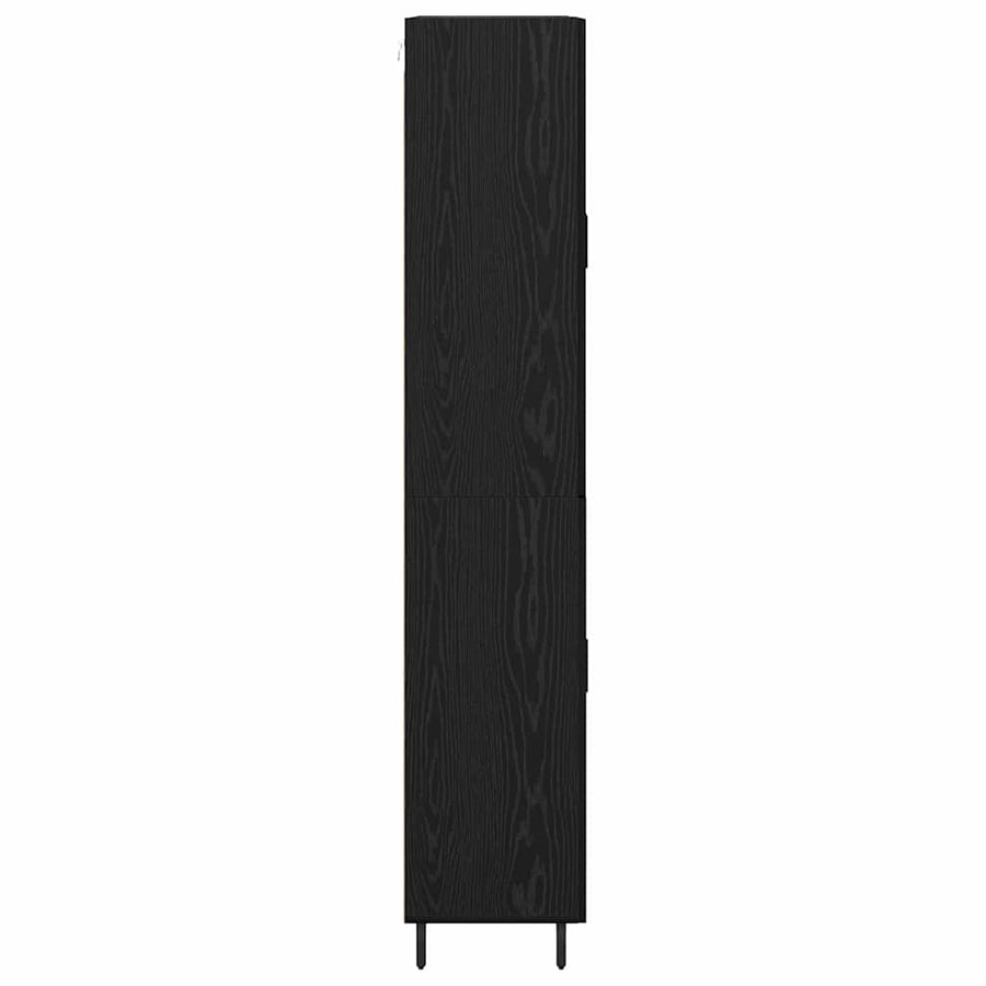 Highboard 2 pcs Zwart eiken 69,5 x 34 x 180 cm Bewerkt hout