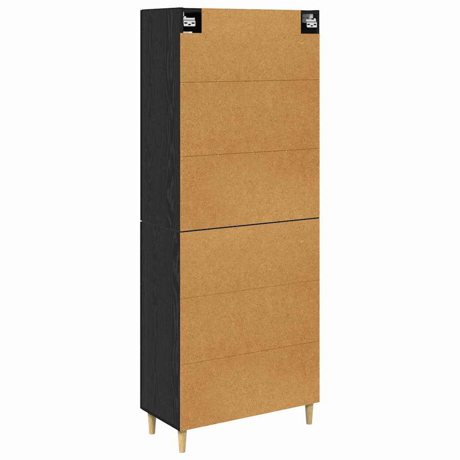 Highboard Wandgemonteerd 2 pcs Zwart Eiken Bewerkt hout