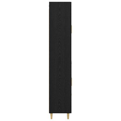 Highboard Wandgemonteerd 2 pcs Zwart Eiken Bewerkt hout