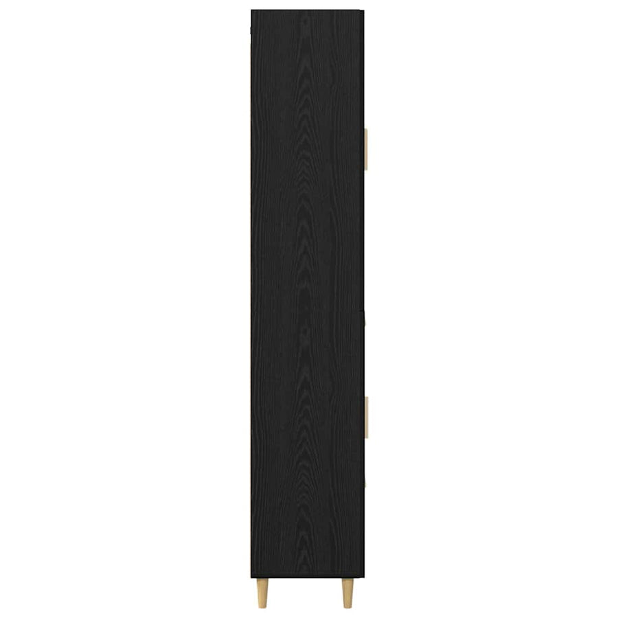 Highboard Wandgemonteerd 2 pcs Zwart Eiken Bewerkt hout