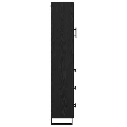 Highboard met lade Zwart Eiken 69,5 x 34 x 180 cm Bewerkt hout