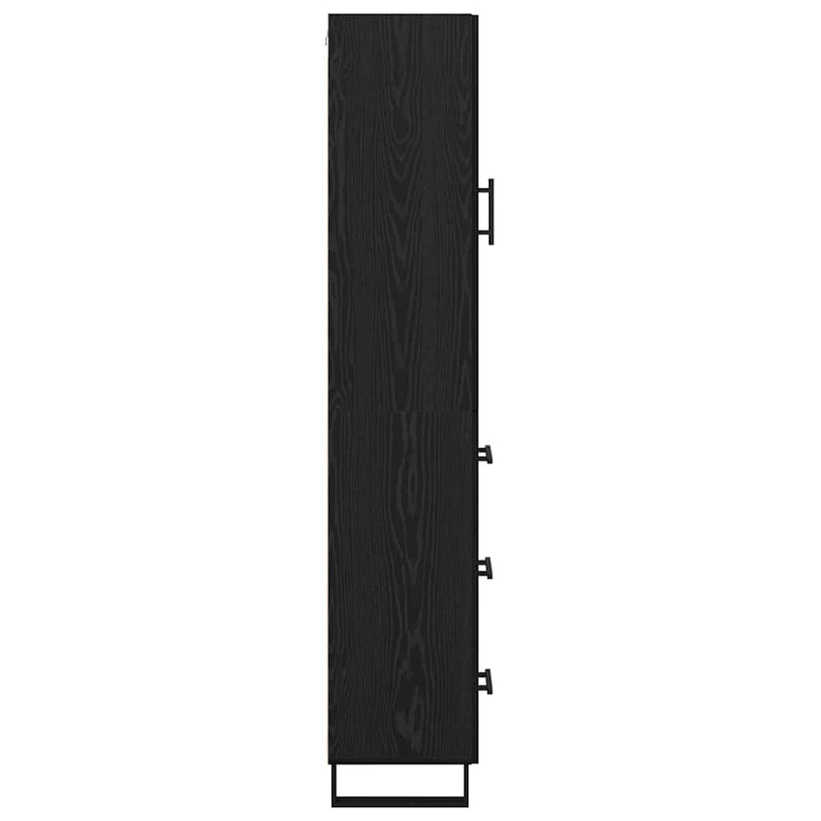 Highboard met lade Zwart Eiken 69,5 x 34 x 180 cm Bewerkt hout