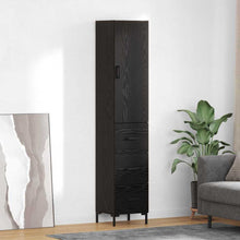 Highboard Wandgemonteerd 2 pcs Zwart Eiken Bewerkt hout