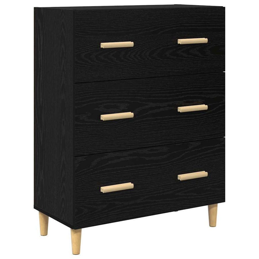Highboard Wandgemonteerd 2 pcs Zwart Eiken Bewerkt hout