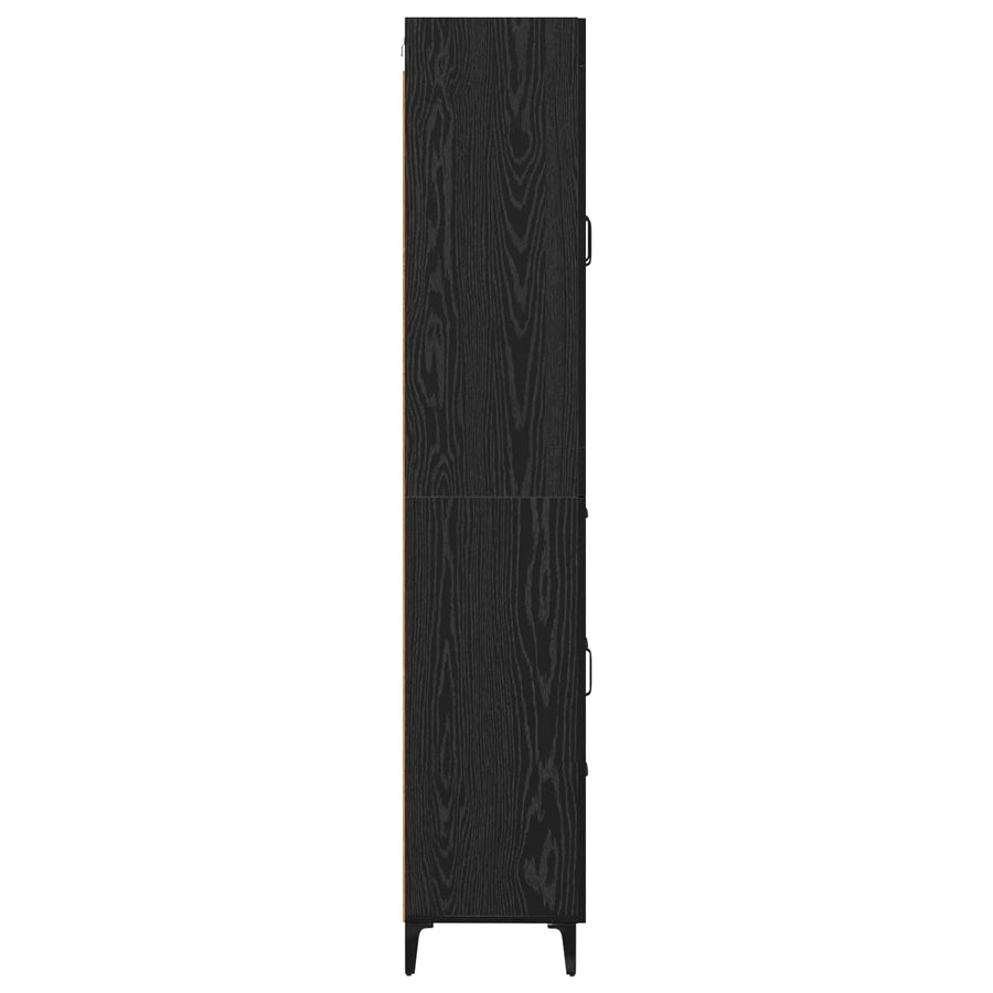 Highboard met lade Zwart Eiken 69,5 x 34 x 180 cm Bewerkt hout