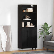 Hoge kast zwart eiken 69,5x34x180 cm