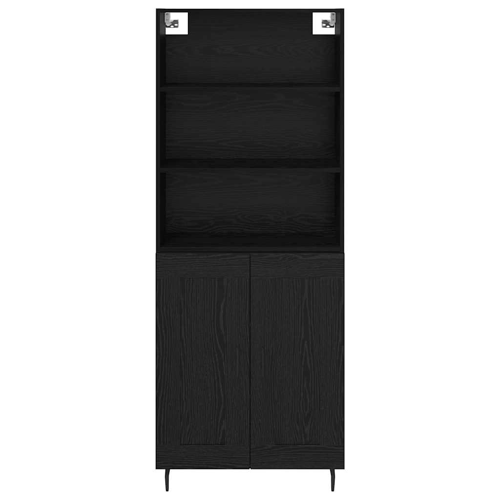Highboard 2 pcs Zwart Eiken 69,5 x 34 x 180 cm Bewerkt hout