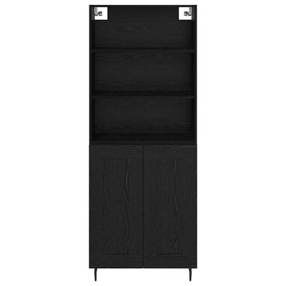 Highboard 2 pcs Zwart Eiken 69,5 x 34 x 180 cm Bewerkt hout