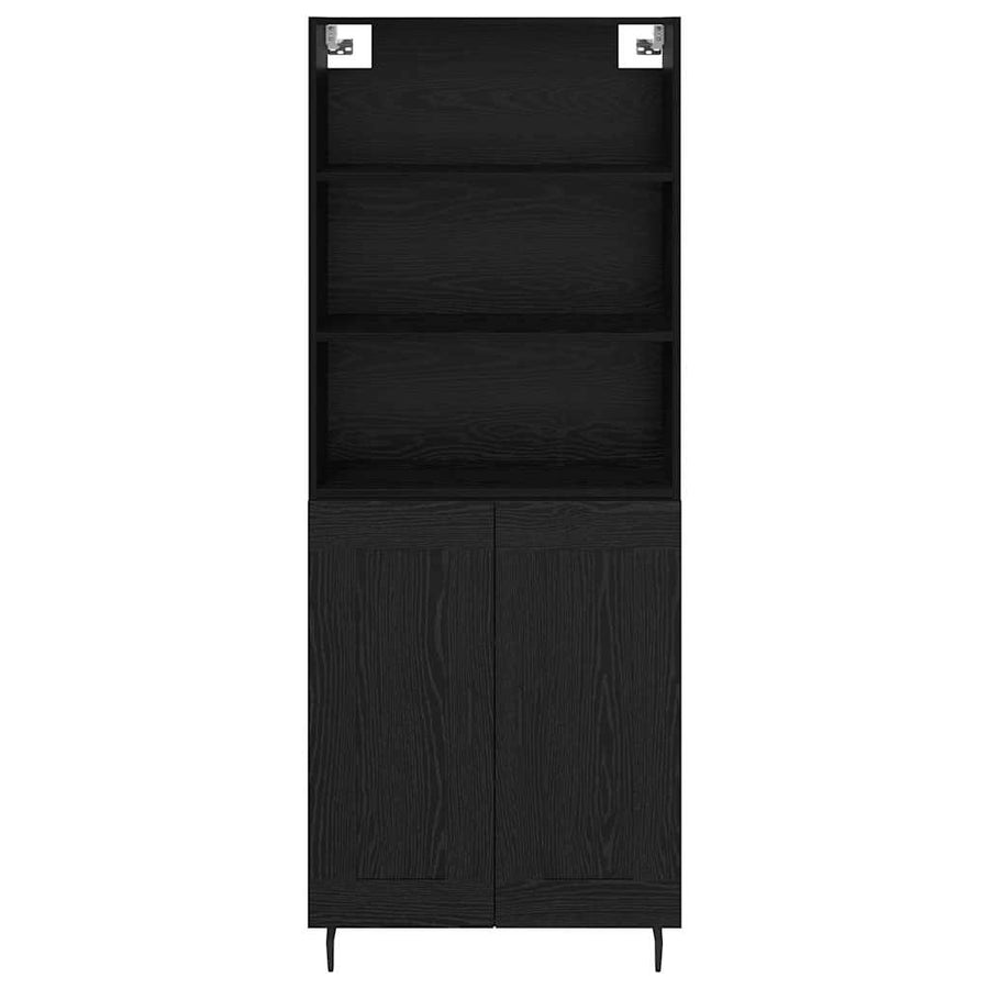 Highboard 2 pcs Zwart Eiken 69,5 x 34 x 180 cm Bewerkt hout