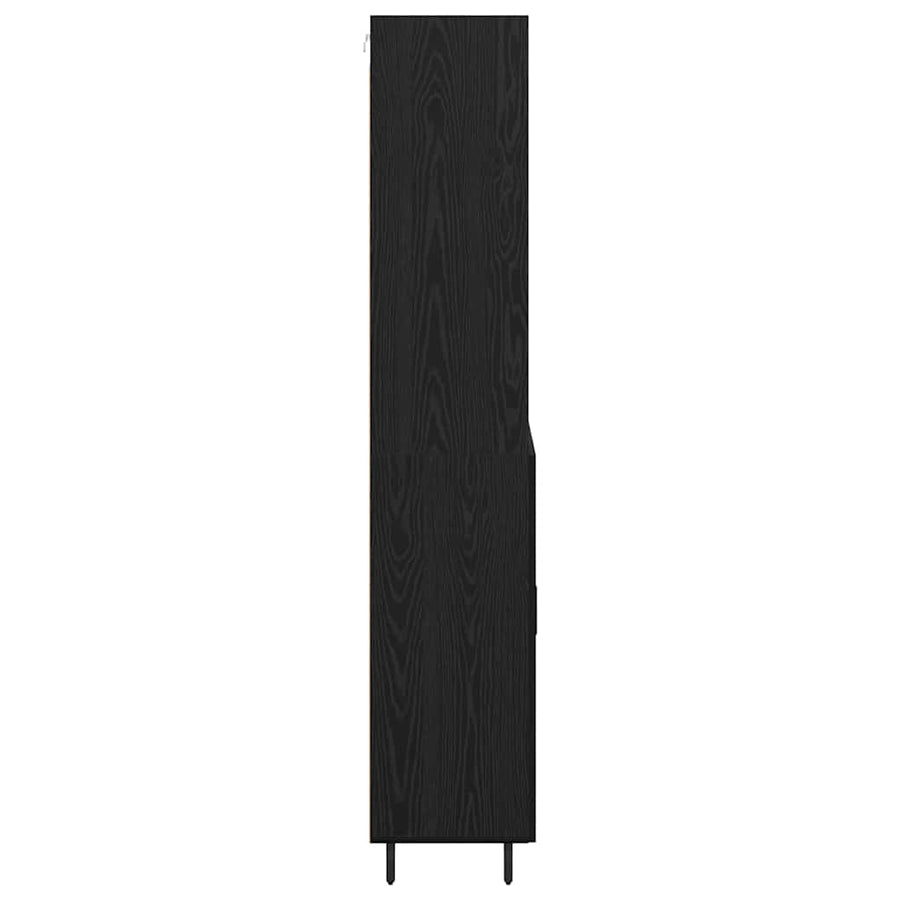 Highboard 2 pcs Zwart Eiken 69,5 x 34 x 180 cm Bewerkt hout