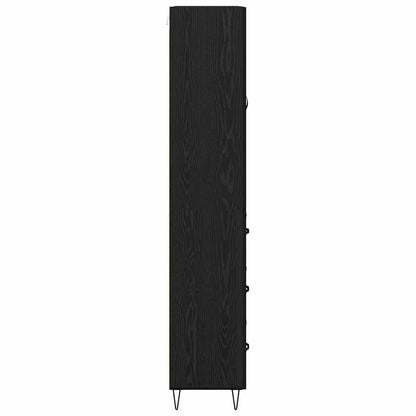 Highboard Wandgemonteerd 2 pcs Zwart Eiken Bewerkt hout