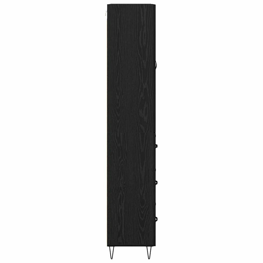 Highboard Wandgemonteerd 2 pcs Zwart Eiken Bewerkt hout