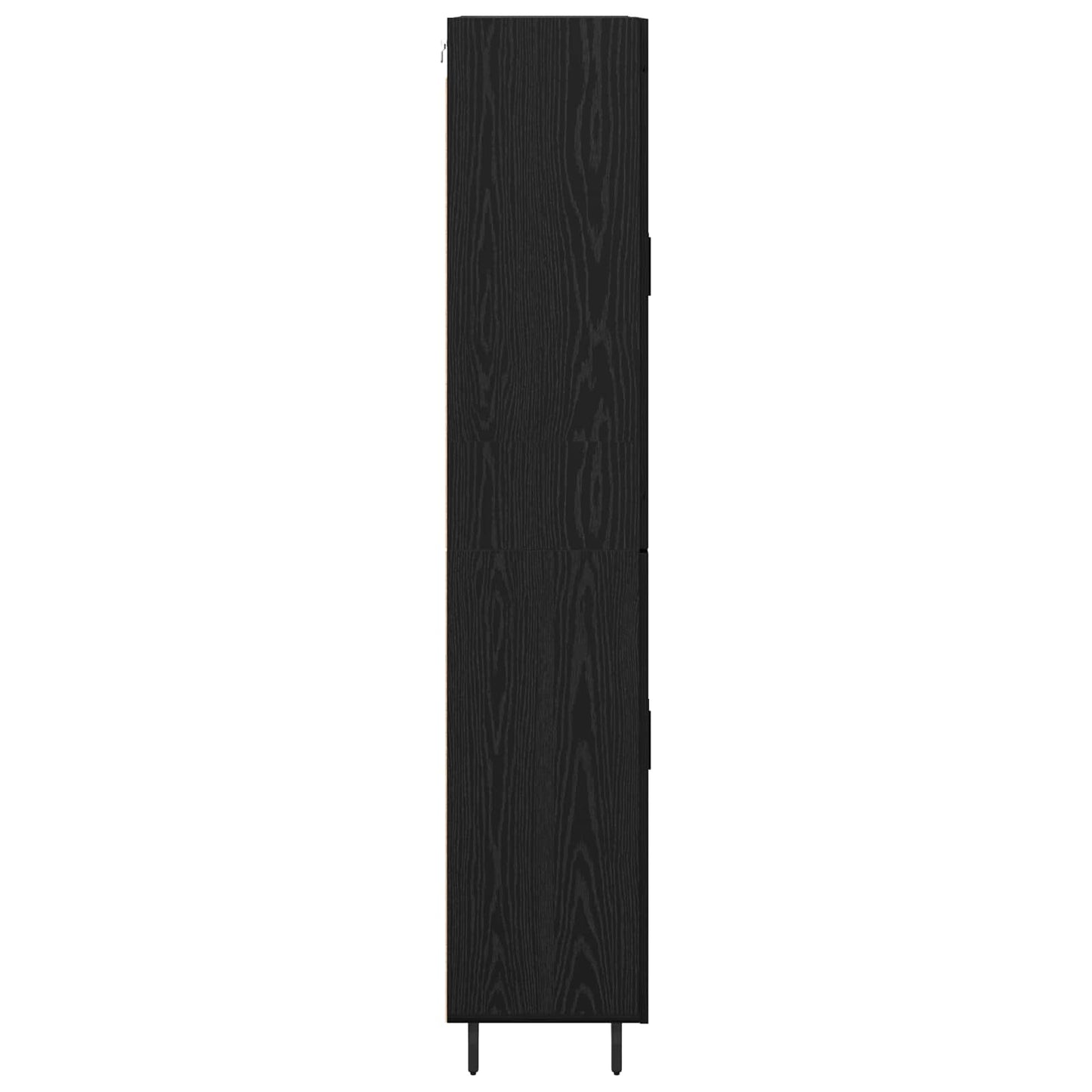 Hoge kast 2 pcs Zwart Eiken Geengineerd Hout en Glas