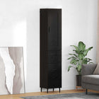 Highboard with drawer Black Oak 34.5 x 34 x 180 cm Engineered wood