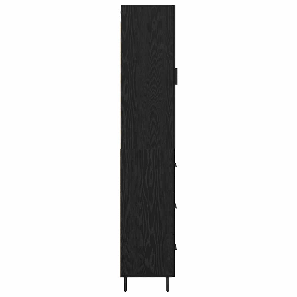Highboard met lade Zwart Eiken 34,5 x 34 x 180 cm Bewerkt hout