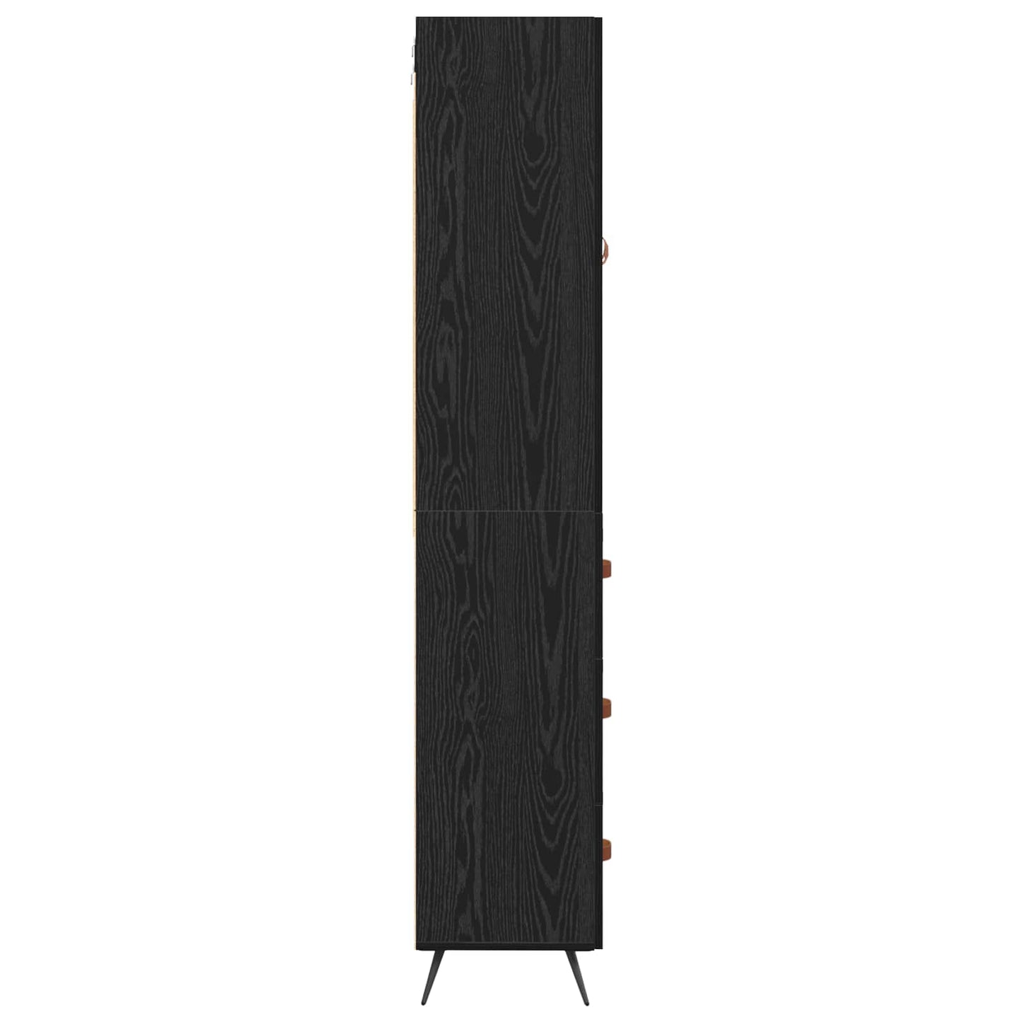 Highboard met lade Zwart Eiken 69,5 x 34 x 180 cm Bewerkt hout