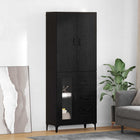 Highboard 69,5x34x180 cm zwart eiken wandmontage
