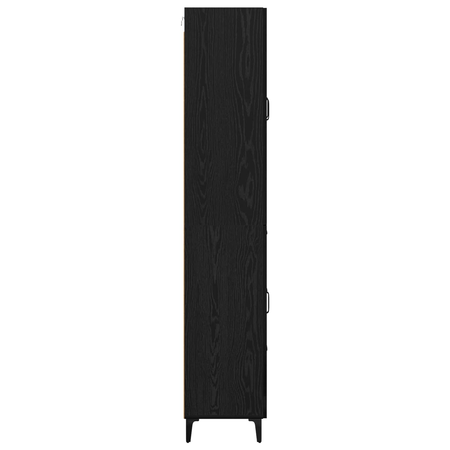 Highboard Wandgemonteerd Zwart Eiken 69,5 x 34 x 180 cm Bewerkt hout