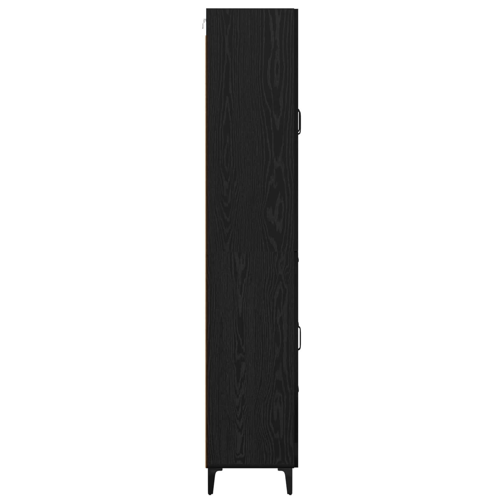 Highboard Wandgemonteerd Zwart Eiken 69,5 x 34 x 180 cm Bewerkt hout