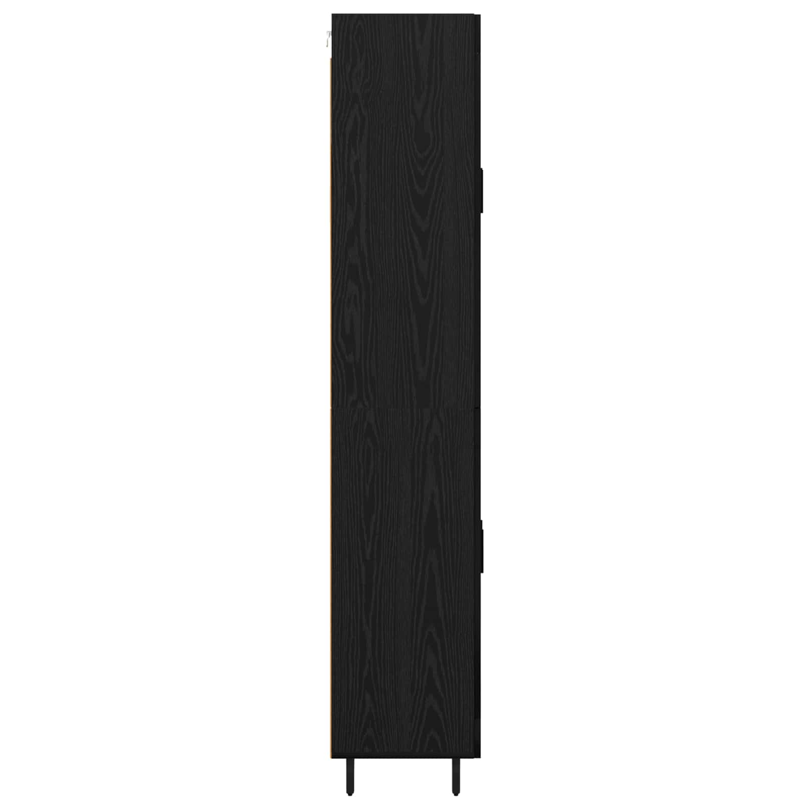 Highboard Zwart Eiken 69,5 x 34 x 180 cm Bewerkt hout