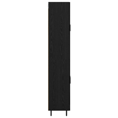 Highboard Zwart Eiken 69,5 x 34 x 180 cm Bewerkt hout