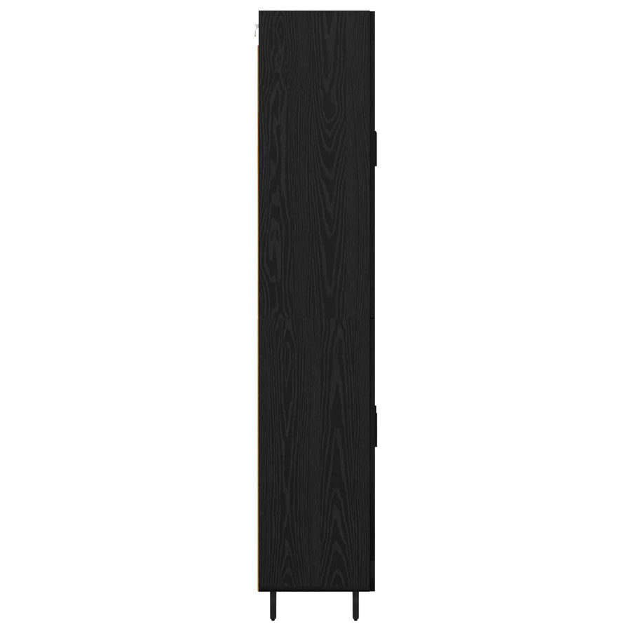 Highboard Zwart Eiken 69,5 x 34 x 180 cm Bewerkt hout