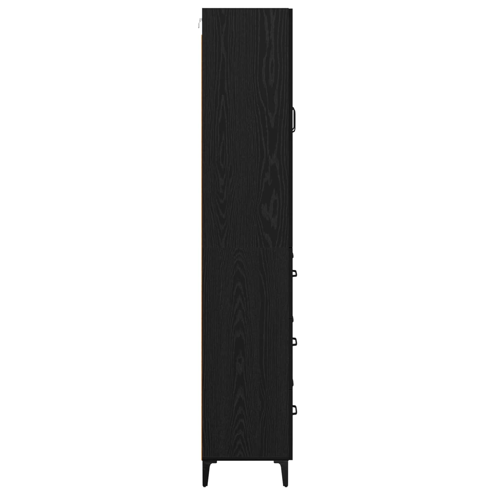 Highboard met lade Zwart Eiken 69,5 x 34 x 180 cm Bewerkt hout