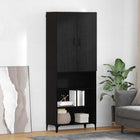Highboard zwart eiken 69,5x34x180 cm