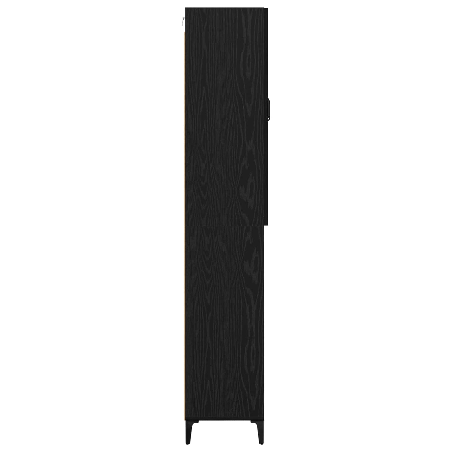 Highboard Zwart Eiken 69,5 x 34 x 180 cm Bewerkt hout
