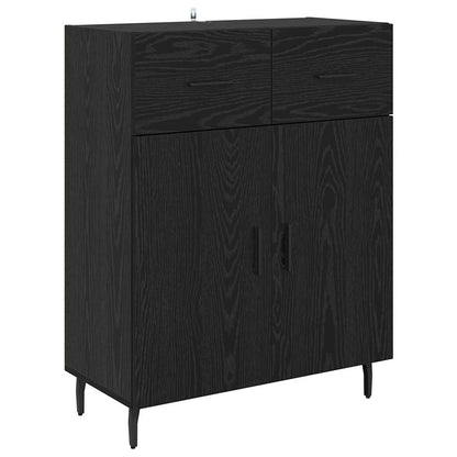 Highboard 2 pcs Zwart Eiken 69,5 x 34 x 180 cm Bewerkt hout