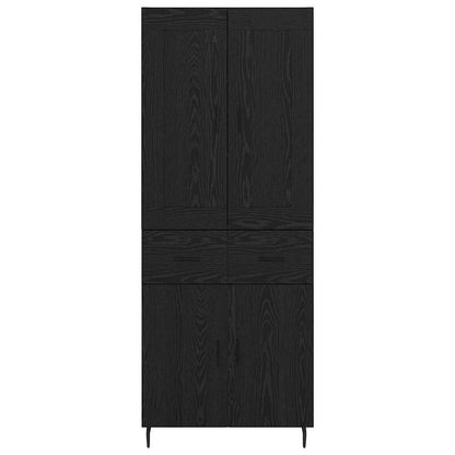 Highboard 2 pcs Zwart Eiken 69,5 x 34 x 180 cm Bewerkt hout
